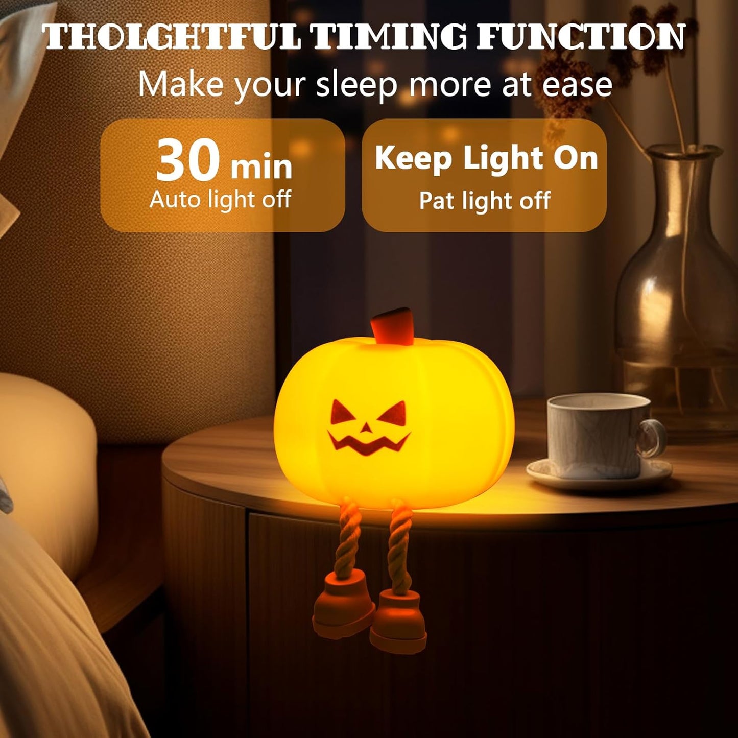 š 3 Hours Left ā 80% OFF! ā°Pumpkin Night Light ā Silicone LED, 3-level Dimmable, tap-to-control, rechargeable, perfect for Halloween & kidsā rooms.