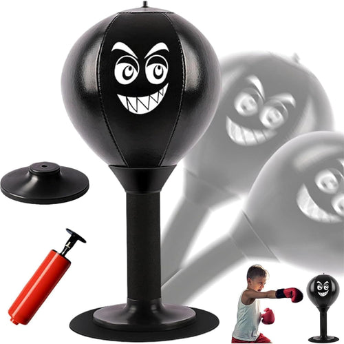 Desktop Punching Bag, Stress Buster with Suction Cup for Office Table and Counters, Heavy Duty Stress Relief Ball, Desk Boxing Punch Ball, Funny Gifts for Kids Coworkers and Friends