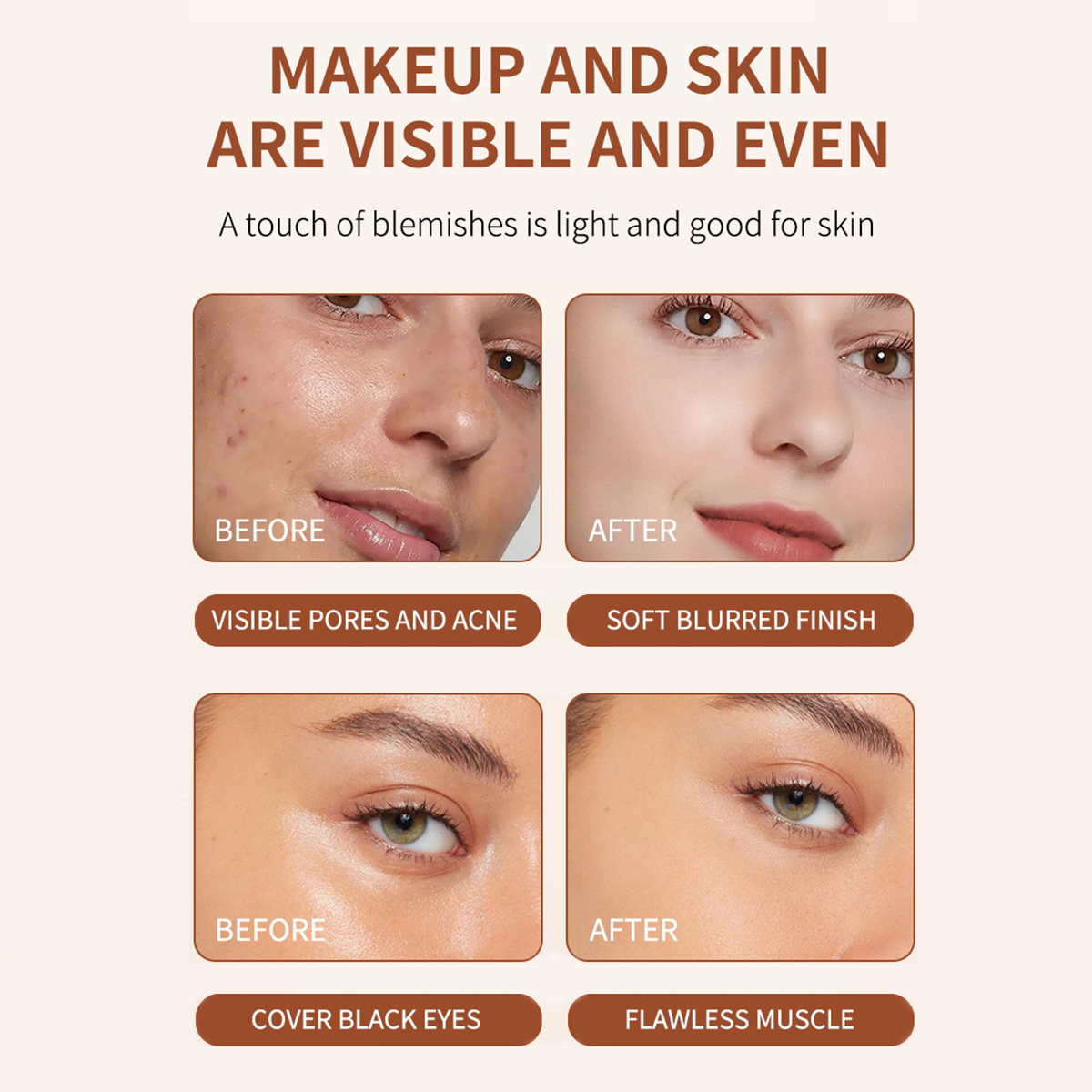 š LOVILDS⢠Dual-Ended Foundation Stick with Brush ā Seamless, Long-Lasting Coverage & Flawless Finish
