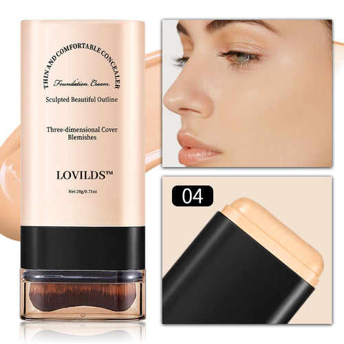 š LOVILDS⢠Dual-Ended Foundation Stick with Brush ā Seamless, Long-Lasting Coverage & Flawless Finish