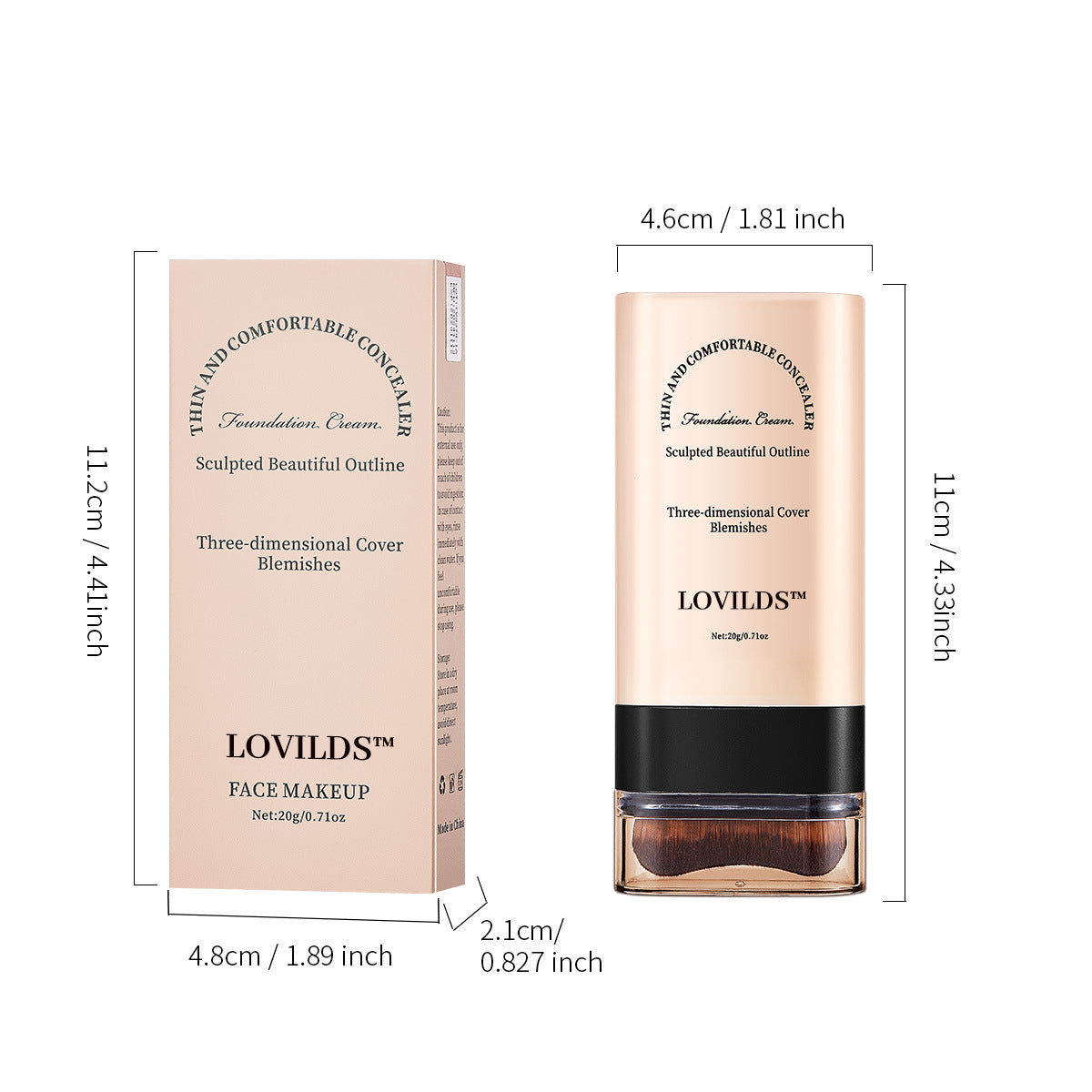 š LOVILDS⢠Dual-Ended Foundation Stick with Brush ā Seamless, Long-Lasting Coverage & Flawless Finish