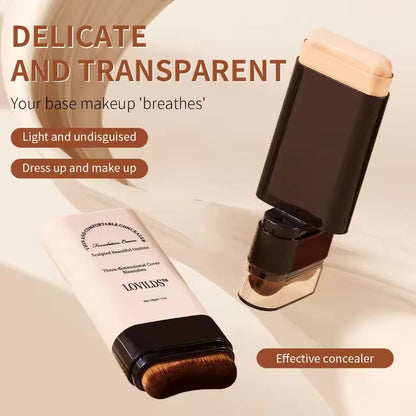 🌟 LOVILDS™ Dual-Ended Foundation Stick with Brush – Seamless, Long-Lasting Coverage & Flawless Finish