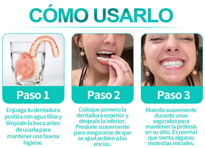 Dentadura completa Qooes con ajuste de succión perfecto 🍀🍀🍀