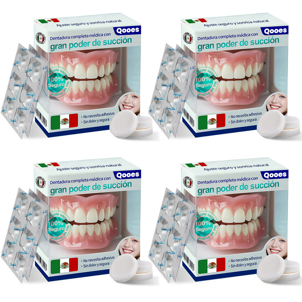 Dentadura completa Qooes con ajuste de succión perfecto 🍀🍀🍀