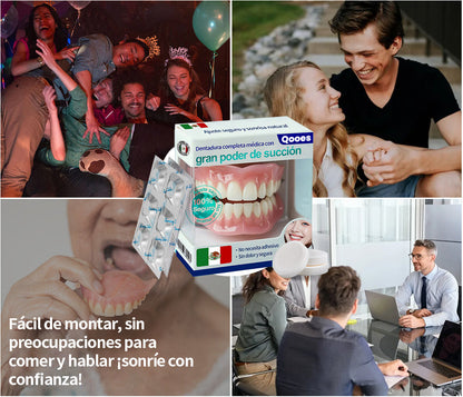 Dentadura completa Qooes con ajuste de succión perfecto 🍀🍀🍀