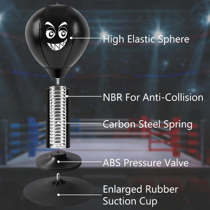 Desktop Punching Bag, Stress Buster with Suction Cup for Office Table and Counters, Heavy Duty Stress Relief Ball, Desk Boxing Punch Ball, Funny Gifts for Kids Coworkers and Friends