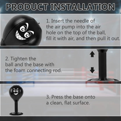 Desktop Punching Bag, Stress Buster with Suction Cup for Office Table and Counters, Heavy Duty Stress Relief Ball, Desk Boxing Punch Ball, Funny Gifts for Kids Coworkers and Friends