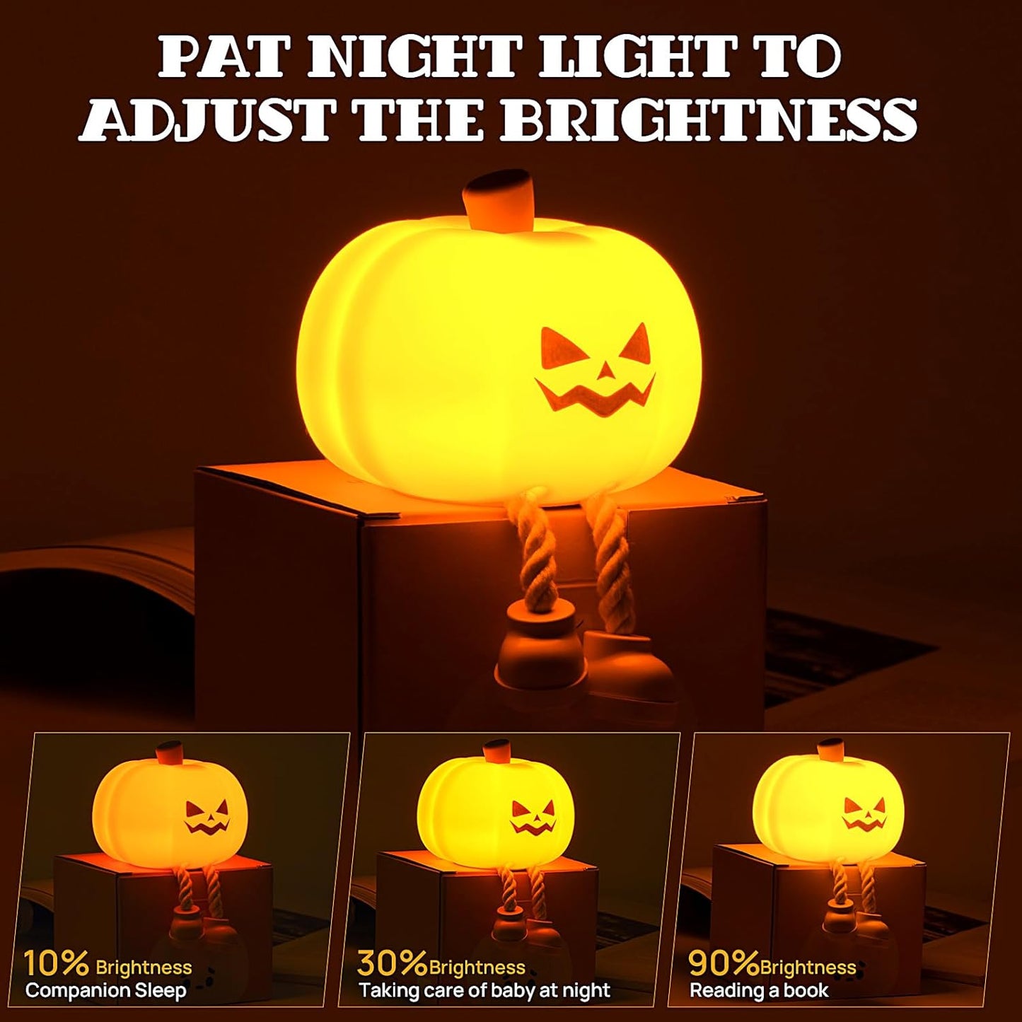 🎃 3 Hours Left – 80% OFF! ⏰Pumpkin Night Light – Silicone LED, 3-level Dimmable, tap-to-control, rechargeable, perfect for Halloween & kids’ rooms.