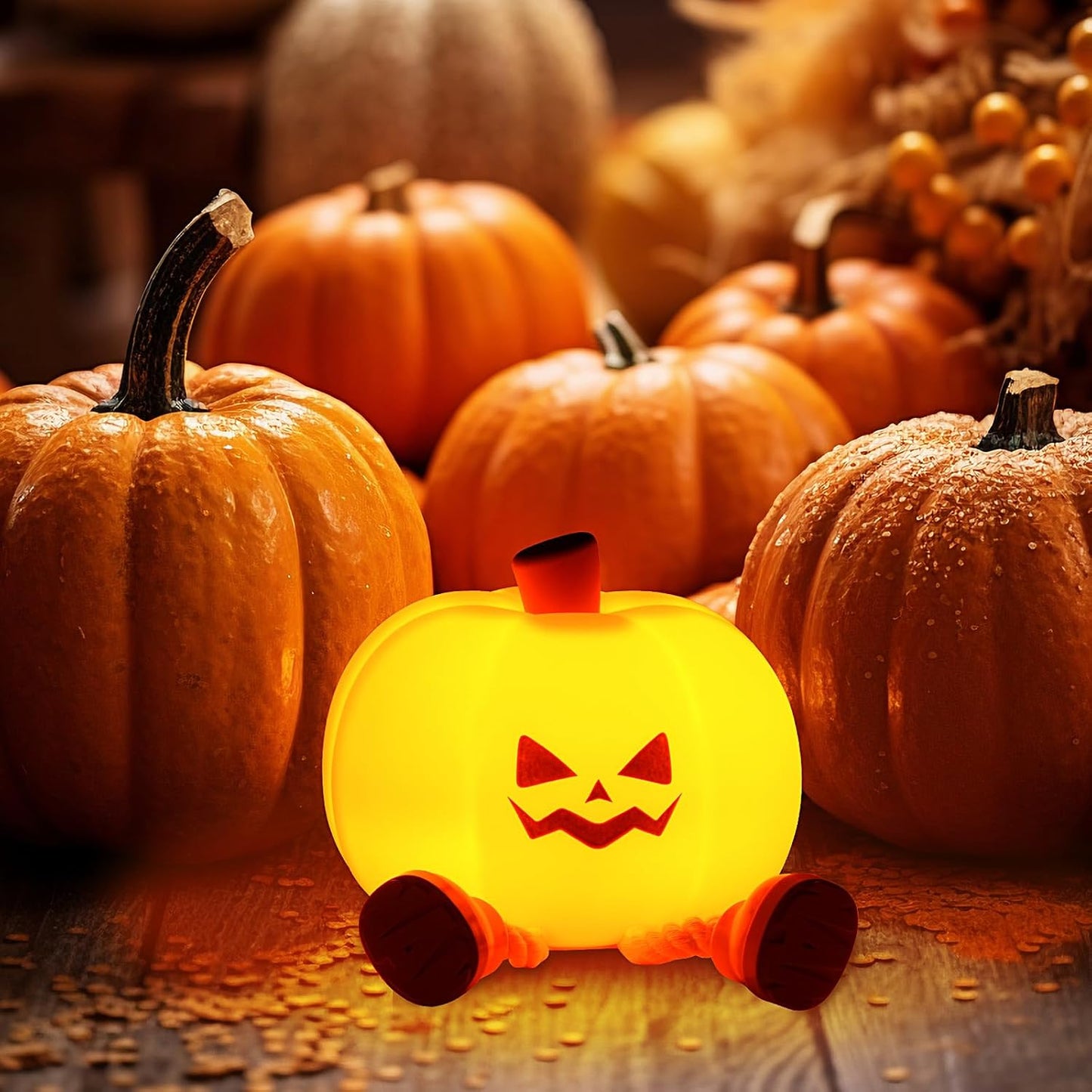 🎃 3 Hours Left – 80% OFF! ⏰Pumpkin Night Light – Silicone LED, 3-level Dimmable, tap-to-control, rechargeable, perfect for Halloween & kids’ rooms.