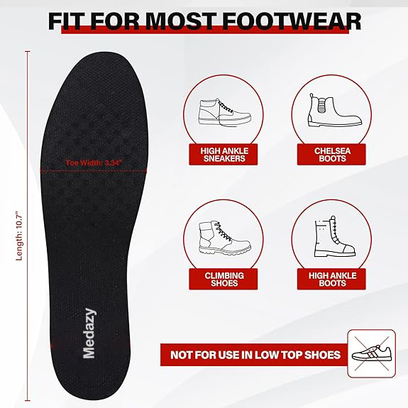Medazy Height Increase Insoles for Men Women, Adjustable Invisible Shoe Lifts &amp; Height Boosters, Fits Dress Shoes &amp; Casual Footwear - Height Increase Soles &amp; Inserts