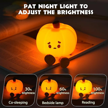 🎃 3 Hours Left – 80% OFF! ⏰Pumpkin Night Light – Silicone LED, 3-level Dimmable, tap-to-control, rechargeable, perfect for Halloween & kids’ rooms.