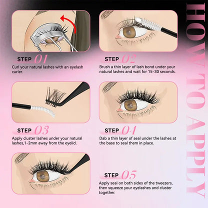 LOVILDS® Lashes Cluster Bond & Seal & Remover For Girls Waterproof Longlasting Makeup 3In1 Glue
