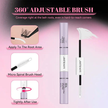 LOVILDS® Lashes Cluster Bond & Seal & Remover For Girls Waterproof Longlasting Makeup 3In1 Glue