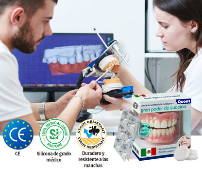Dentadura completa Qooes con ajuste de succión perfecto 🍀🍀🍀