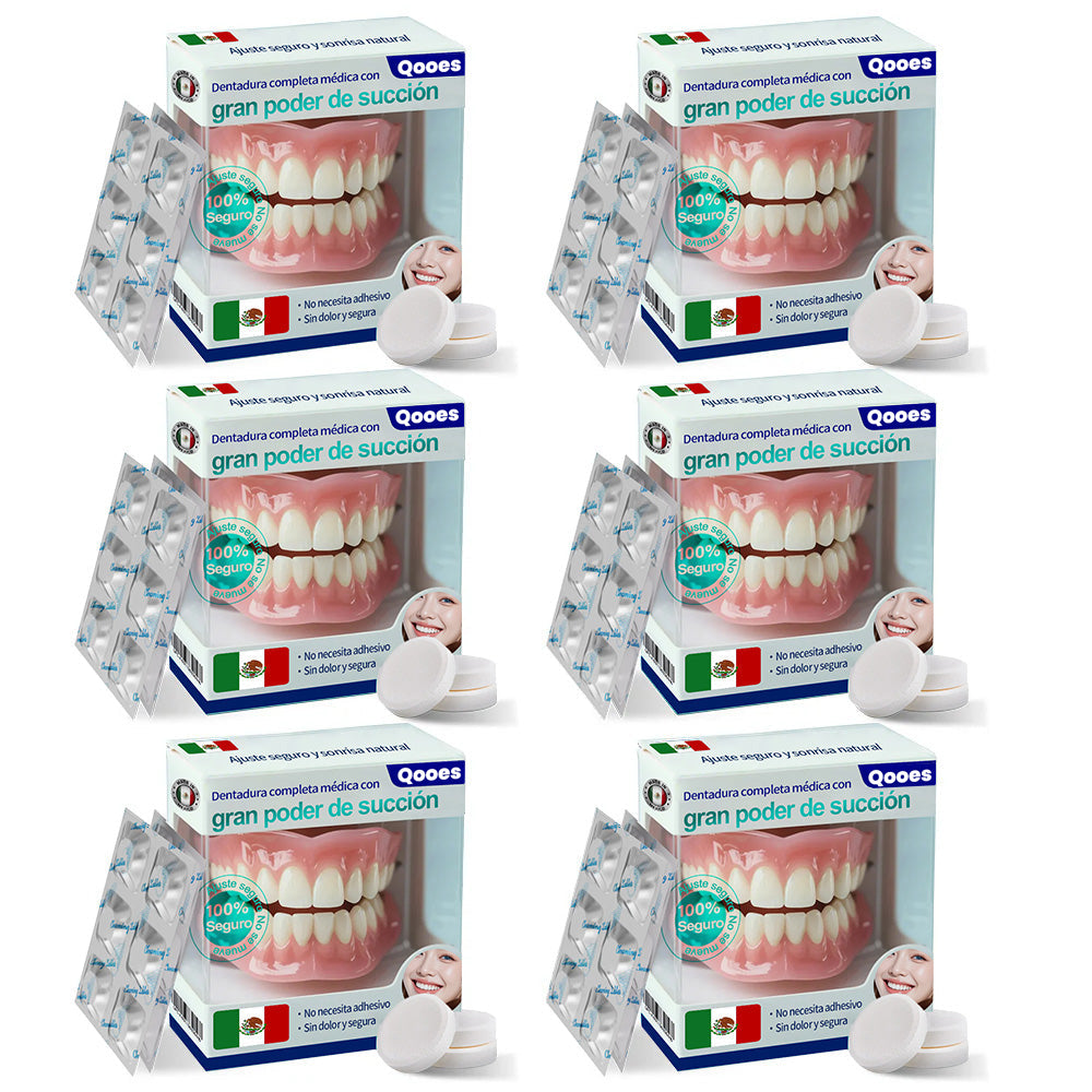 Dentadura completa Qooes con ajuste de succión perfecto 🍀🍀🍀