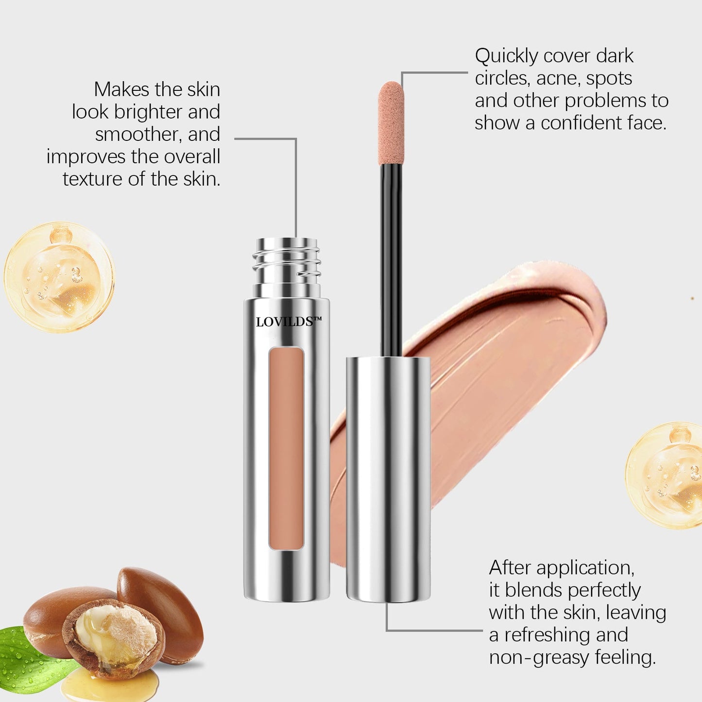 🔥Limited Time 50% Off! 🌟LOVILDS™ Flawless Concealer – 24H Full Coverage, Undetectable Finish